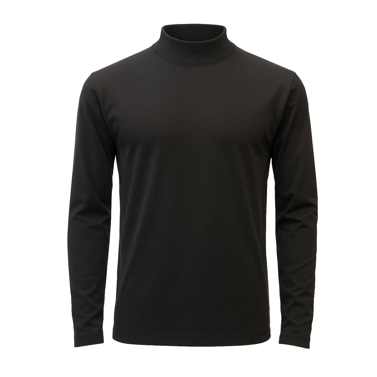 Men’s Mock Neck Long Sleeve Men’s T-Shirt Heavy-Weight Ultra-Soft 100% Cotton