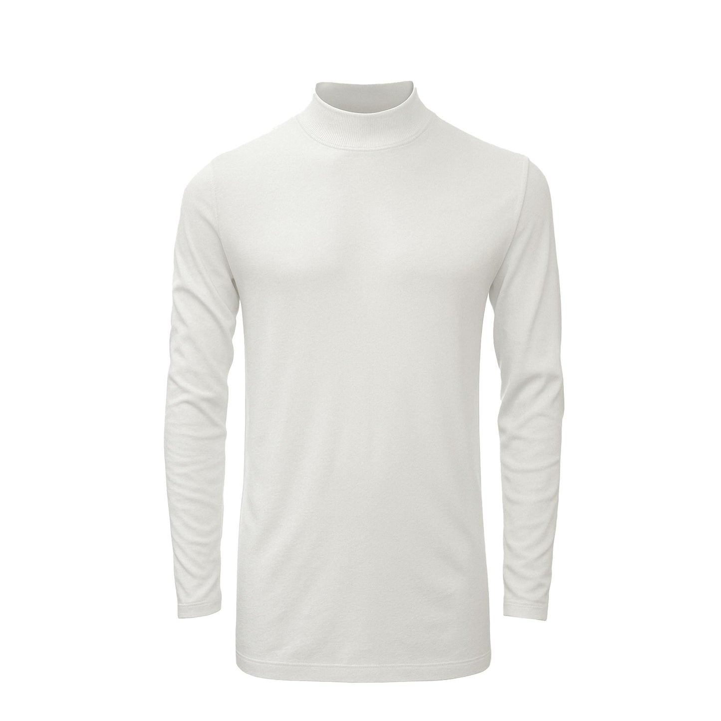 Men’s Mock Neck Long Sleeve Men’s T-Shirt Heavy-Weight Ultra-Soft 100% Cotton