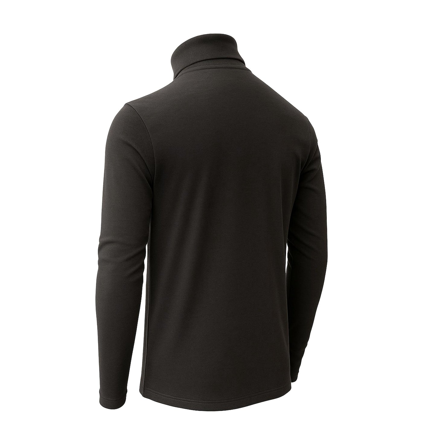 Men's Turtle Neck Long Sleeve Heavy-Weight Ultra-Soft 100% Cotton T-Shirt
