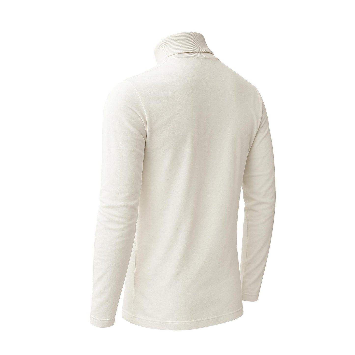 Men's Turtle Neck Long Sleeve Heavy-Weight Ultra-Soft 100% Cotton T-Shirt