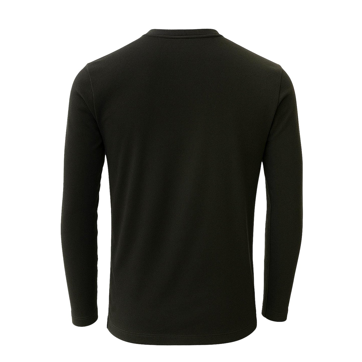 Men’s Crew Neck Long Sleeve T-Shirt Heavy-Weight Ultra-Soft 100% Cotton