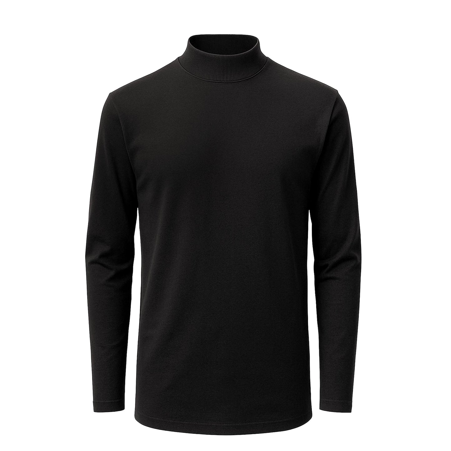 Men’s Mock Neck Long Sleeve Men’s T-Shirt Heavy-Weight Ultra-Soft 100% Cotton