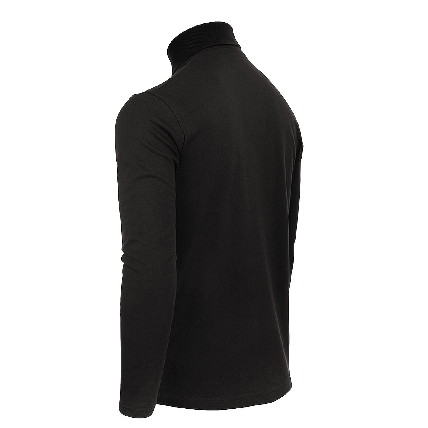 Men's Turtle Neck Long Sleeve Heavy-Weight Ultra-Soft 100% Cotton T-Shirt