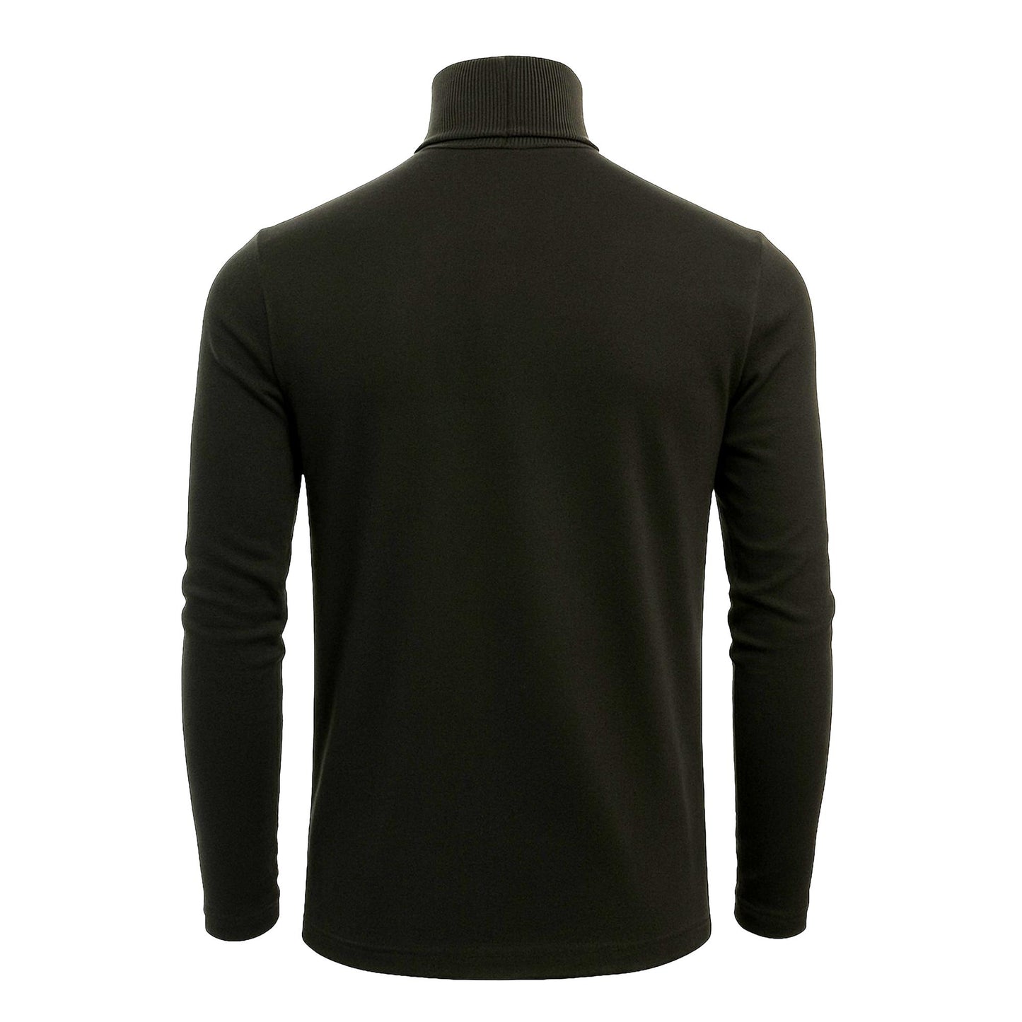 Men's Turtle Neck Long Sleeve Heavy-Weight Ultra-Soft 100% Cotton T-Shirt