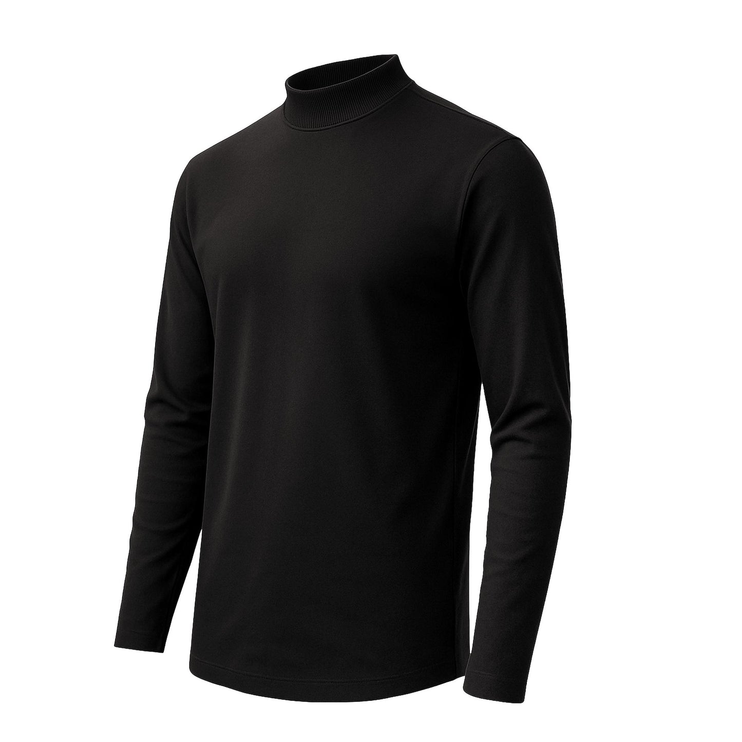 Men’s Mock Neck Long Sleeve Men’s T-Shirt Heavy-Weight Ultra-Soft 100% Cotton