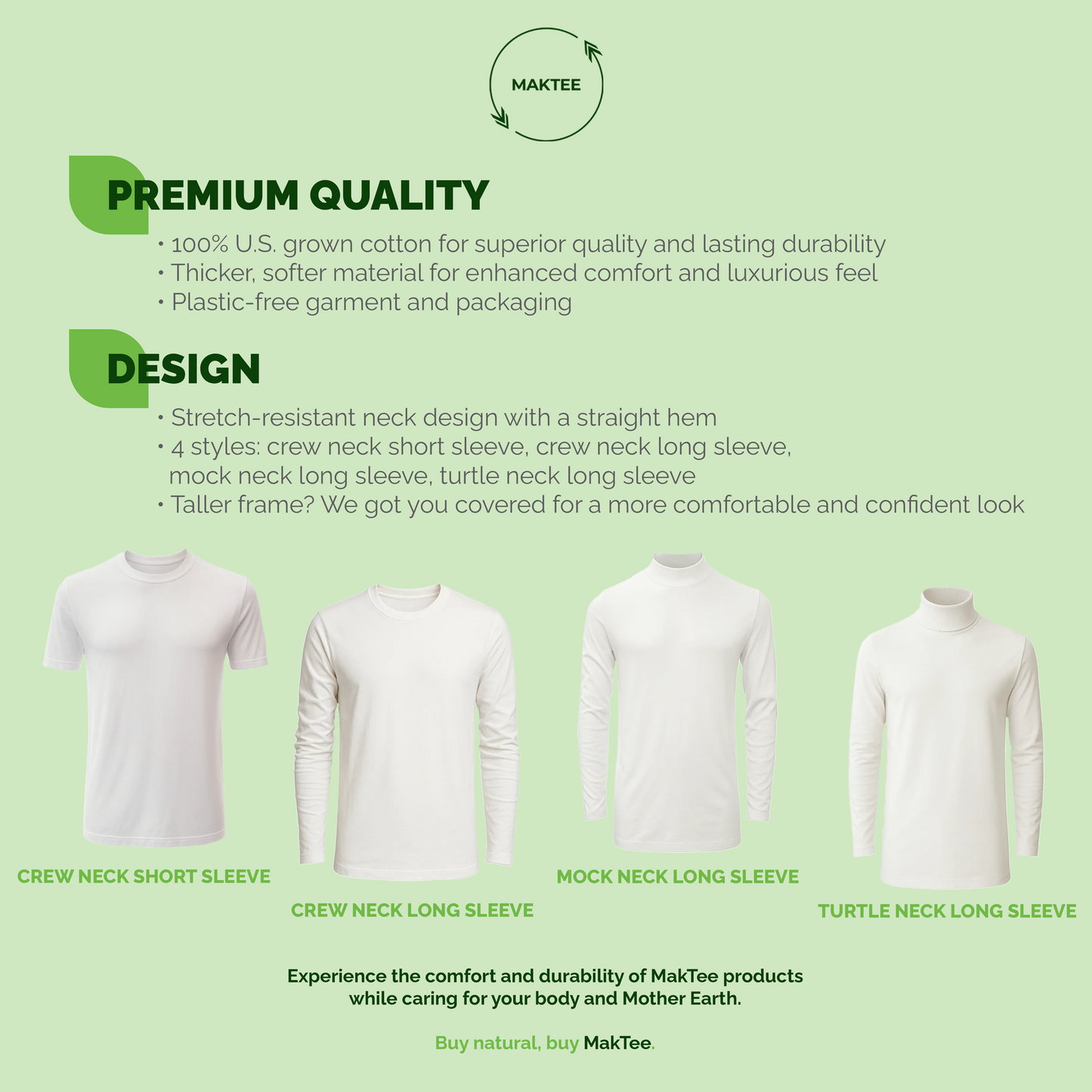 Men's Turtle Neck Long Sleeve Heavy-Weight Ultra-Soft 100% Cotton T-Shirt