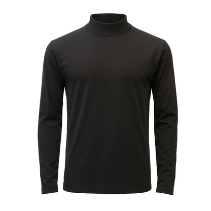 Men’s Mock Neck Long Sleeve Men’s T-Shirt Heavy-Weight Ultra-Soft 100% Cotton
