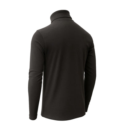 Men's Turtle Neck Long Sleeve Heavy-Weight Ultra-Soft 100% Cotton T-Shirt