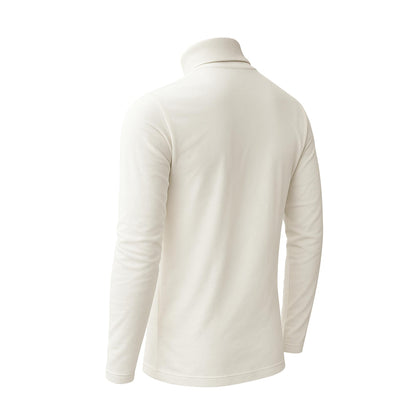 Men's Turtle Neck Long Sleeve Heavy-Weight Ultra-Soft 100% Cotton T-Shirt