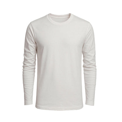 Men’s Crew Neck Long Sleeve T-Shirt Heavy-Weight Ultra-Soft 100% Cotton