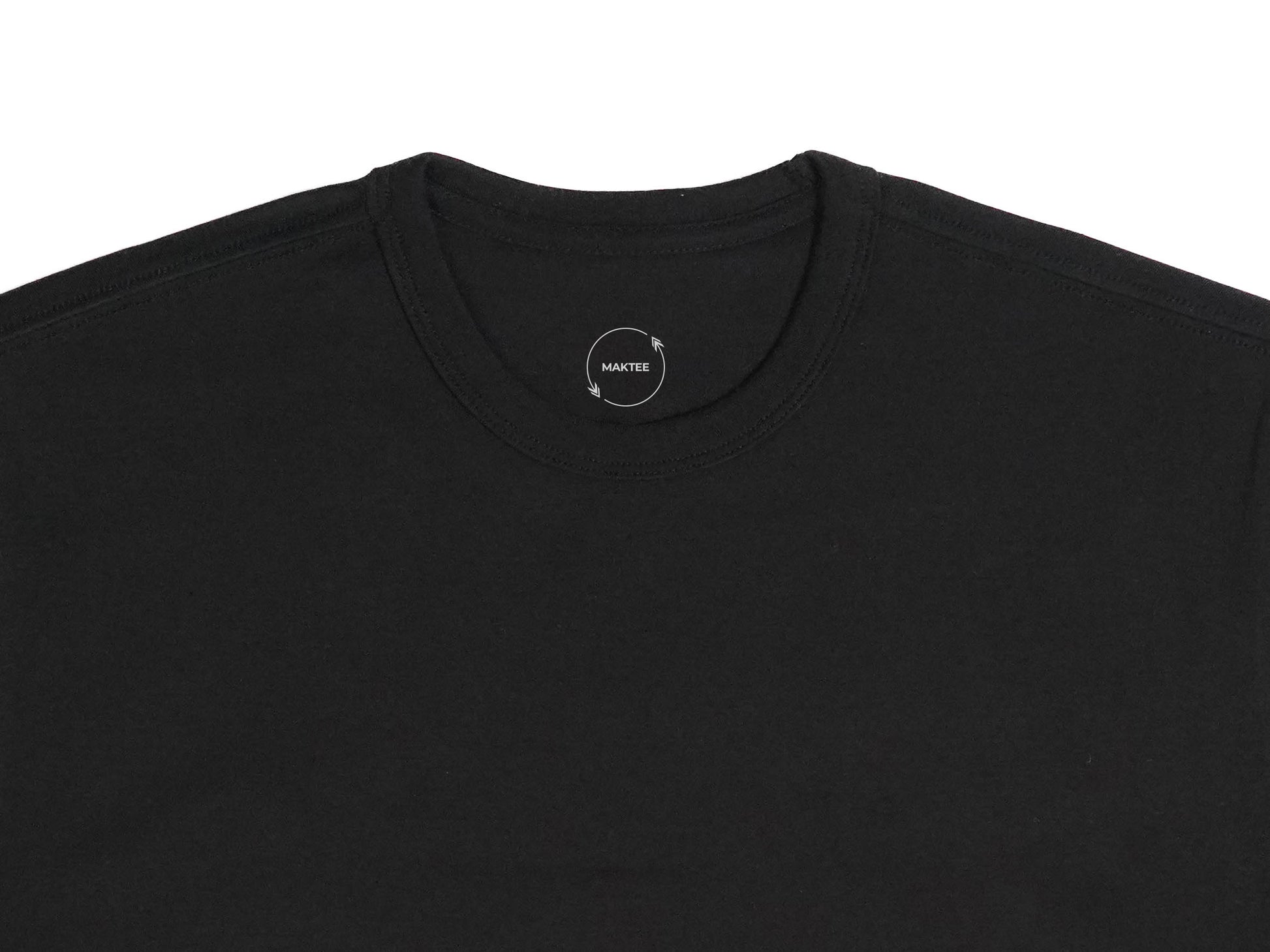 black crew neck short sleeve close up