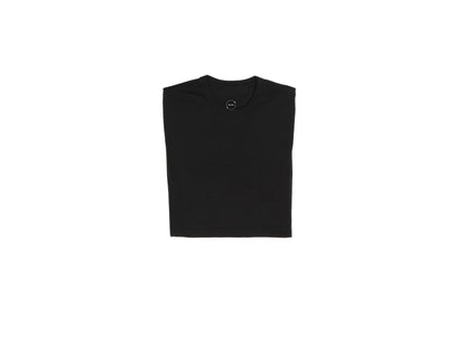 black folded short sleeve neck shirt