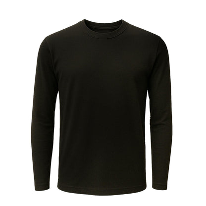 Men’s Crew Neck Long Sleeve T-Shirt Heavy-Weight Ultra-Soft 100% Cotton