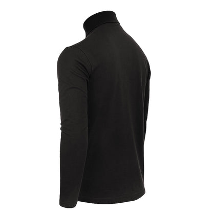 Men's Turtle Neck Long Sleeve Heavy-Weight Ultra-Soft 100% Cotton T-Shirt