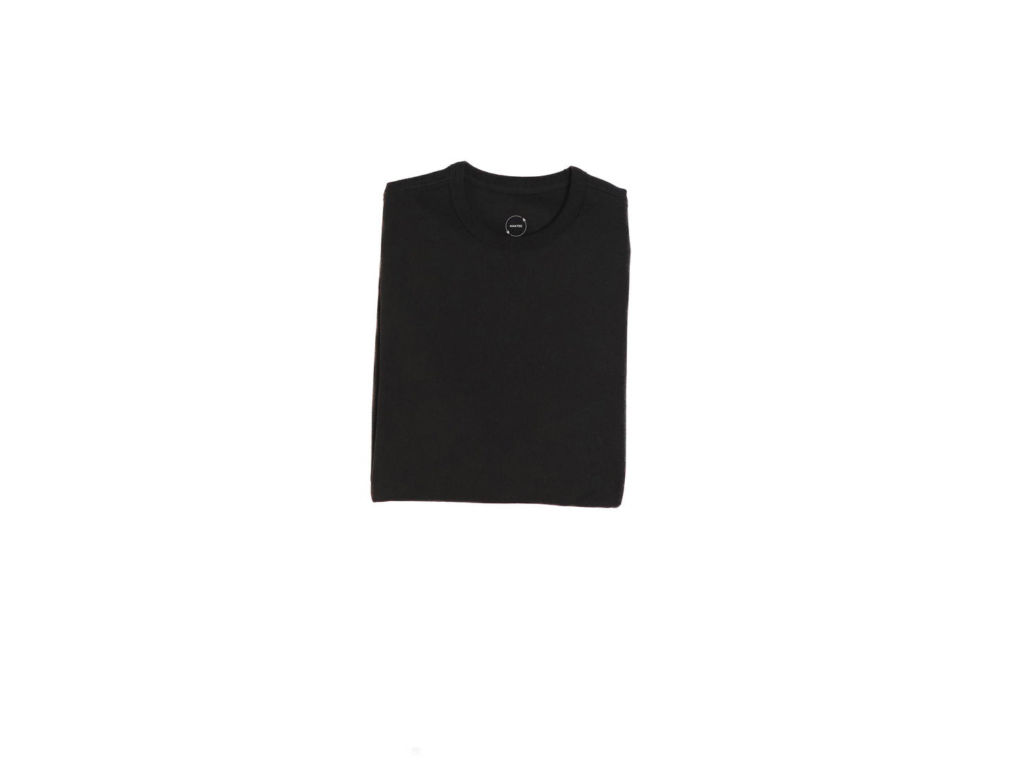 black folded crew neck shirt