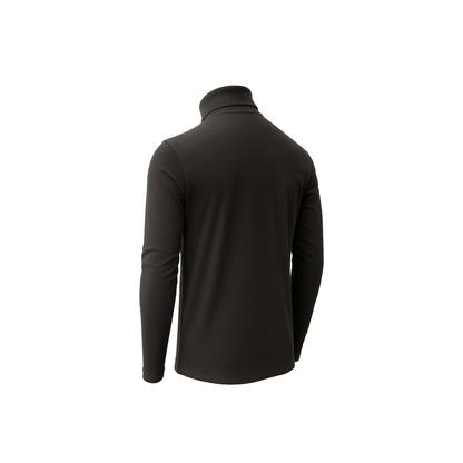 Men's Turtle Neck Long Sleeve Heavy-Weight Ultra-Soft 100% Cotton T-Shirt