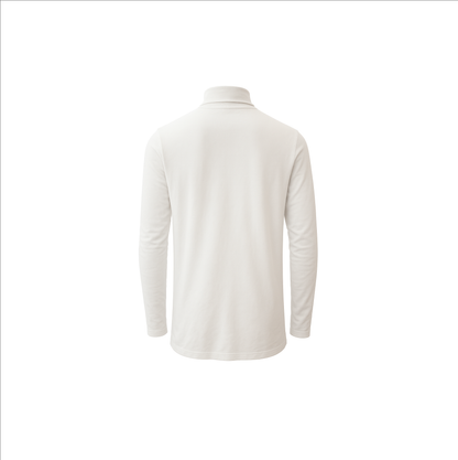 Men's Turtle Neck Long Sleeve Heavy-Weight Ultra-Soft 100% Cotton T-Shirt