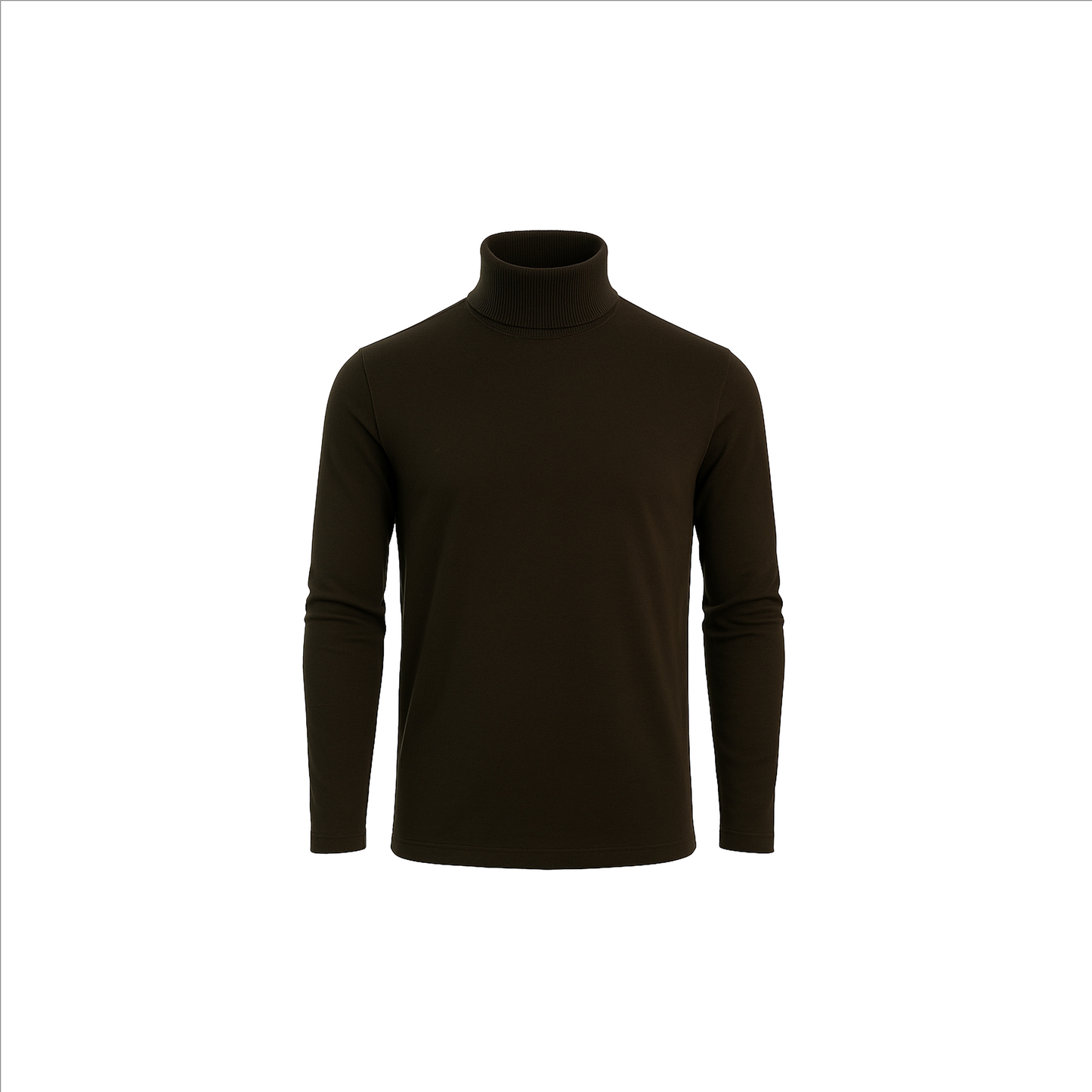 Men's Turtle Neck Long Sleeve Heavy-Weight Ultra-Soft 100% Cotton T-Shirt