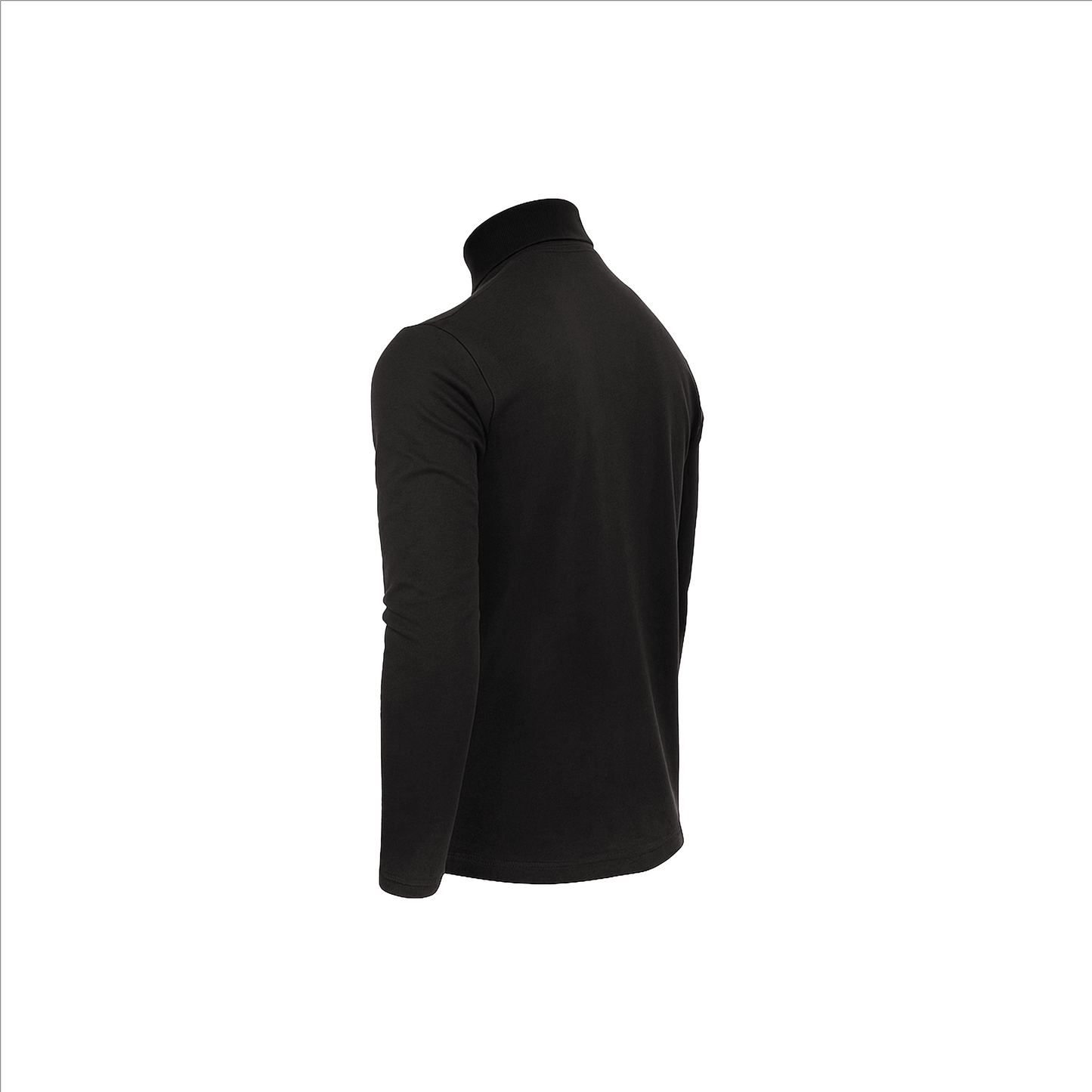 Men's Turtle Neck Long Sleeve Heavy-Weight Ultra-Soft 100% Cotton T-Shirt
