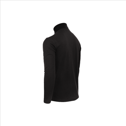 Men's Turtle Neck Long Sleeve Heavy-Weight Ultra-Soft 100% Cotton T-Shirt