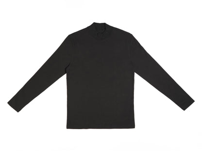 black mock tee long sleeve shirt