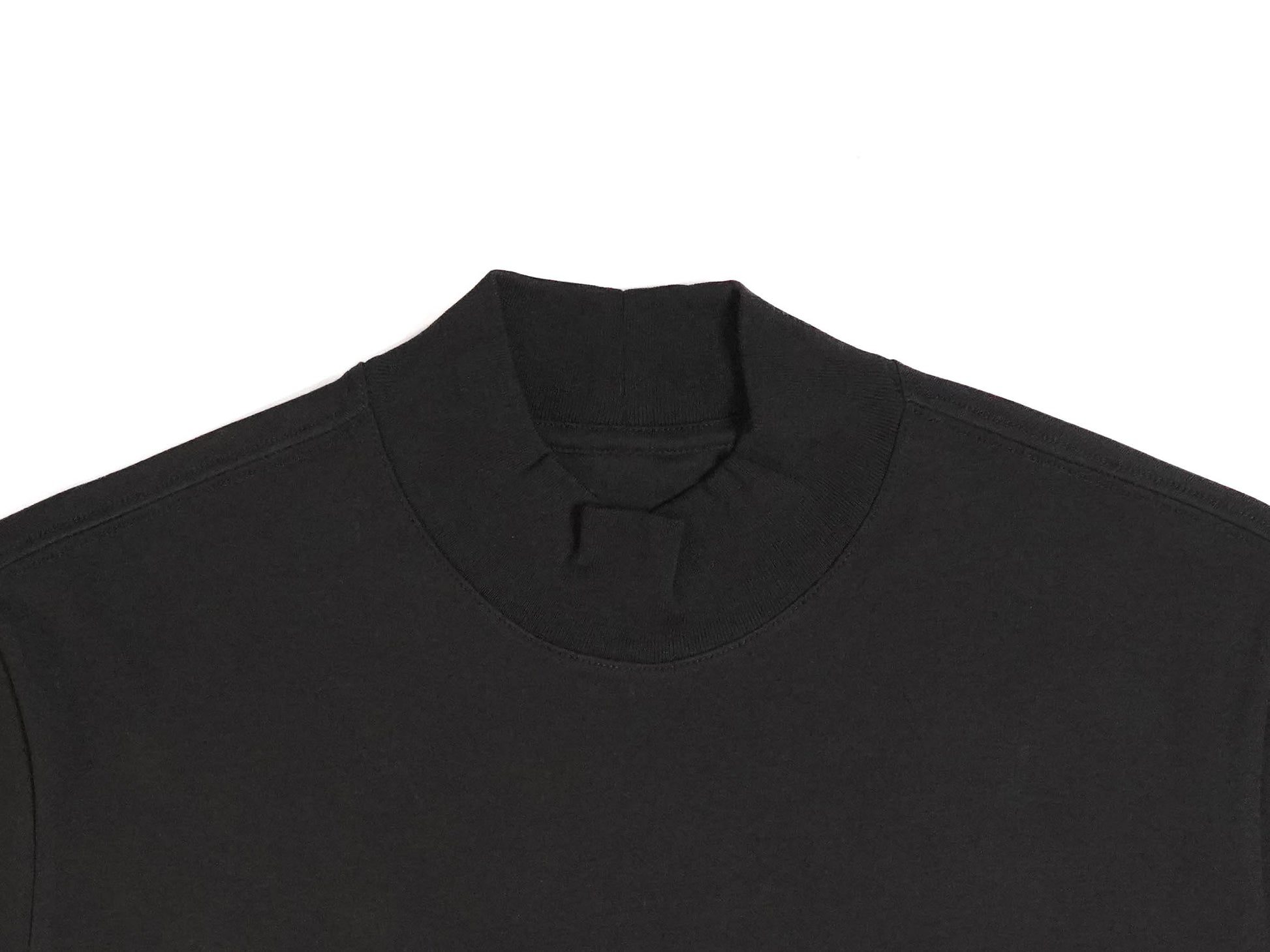 black mock tee long sleeve close up