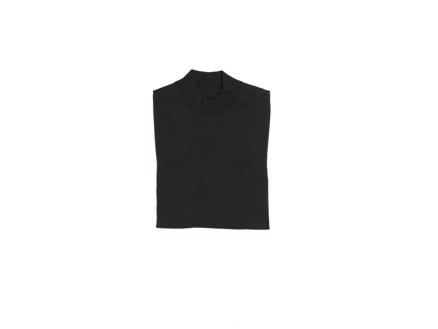 black folded mock tee long sleeve shirt