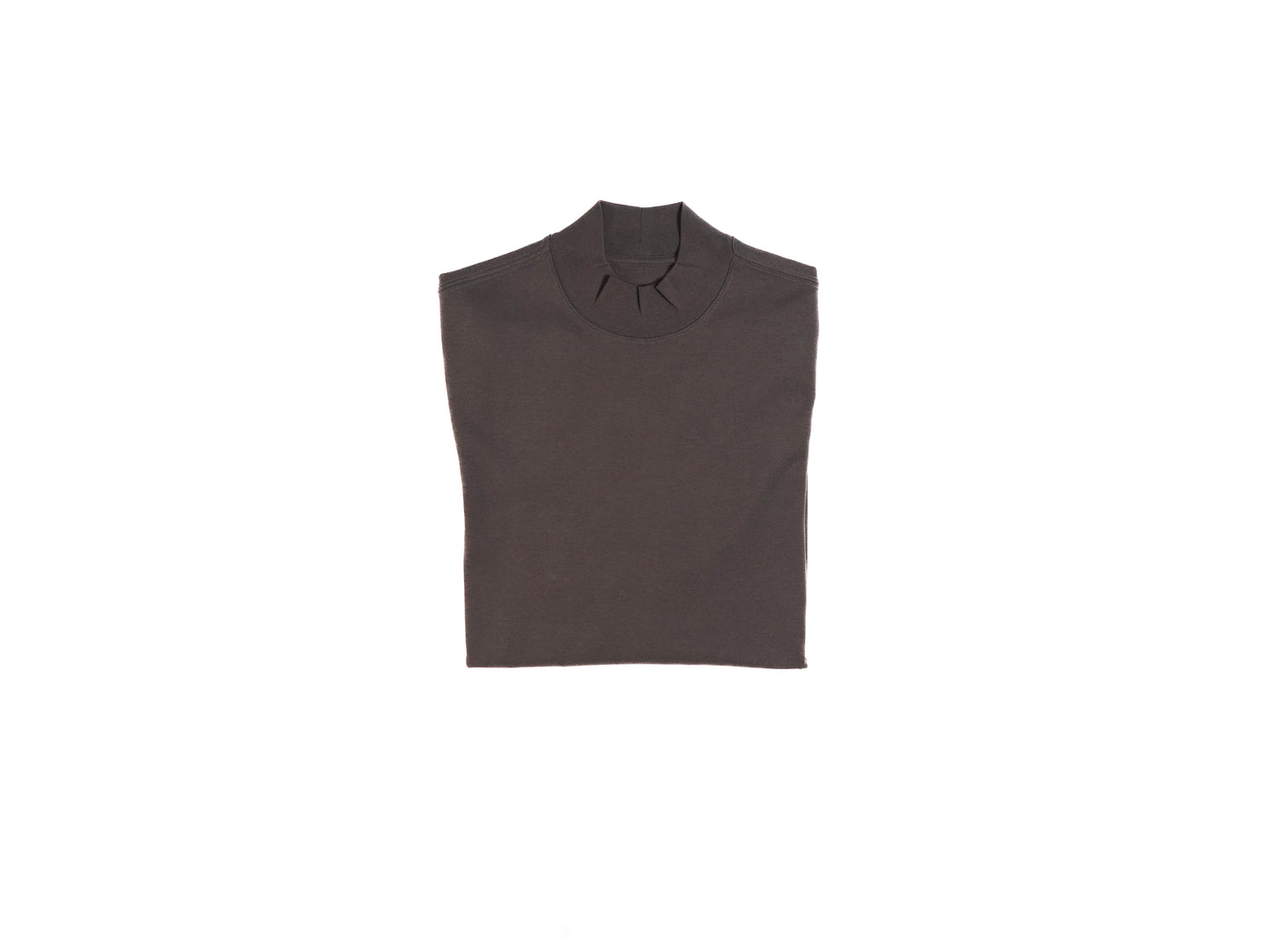 charcoal folded mock tee long sleeve shirt