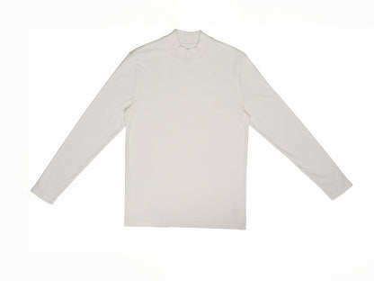 white mock tee long sleeve shirt