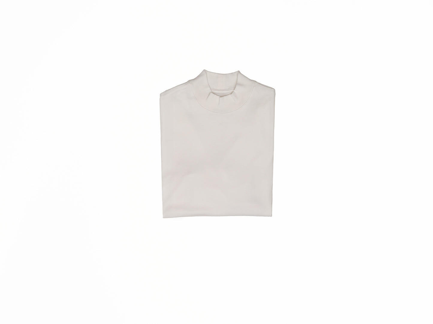 white folded mock tee long sleeve shirt