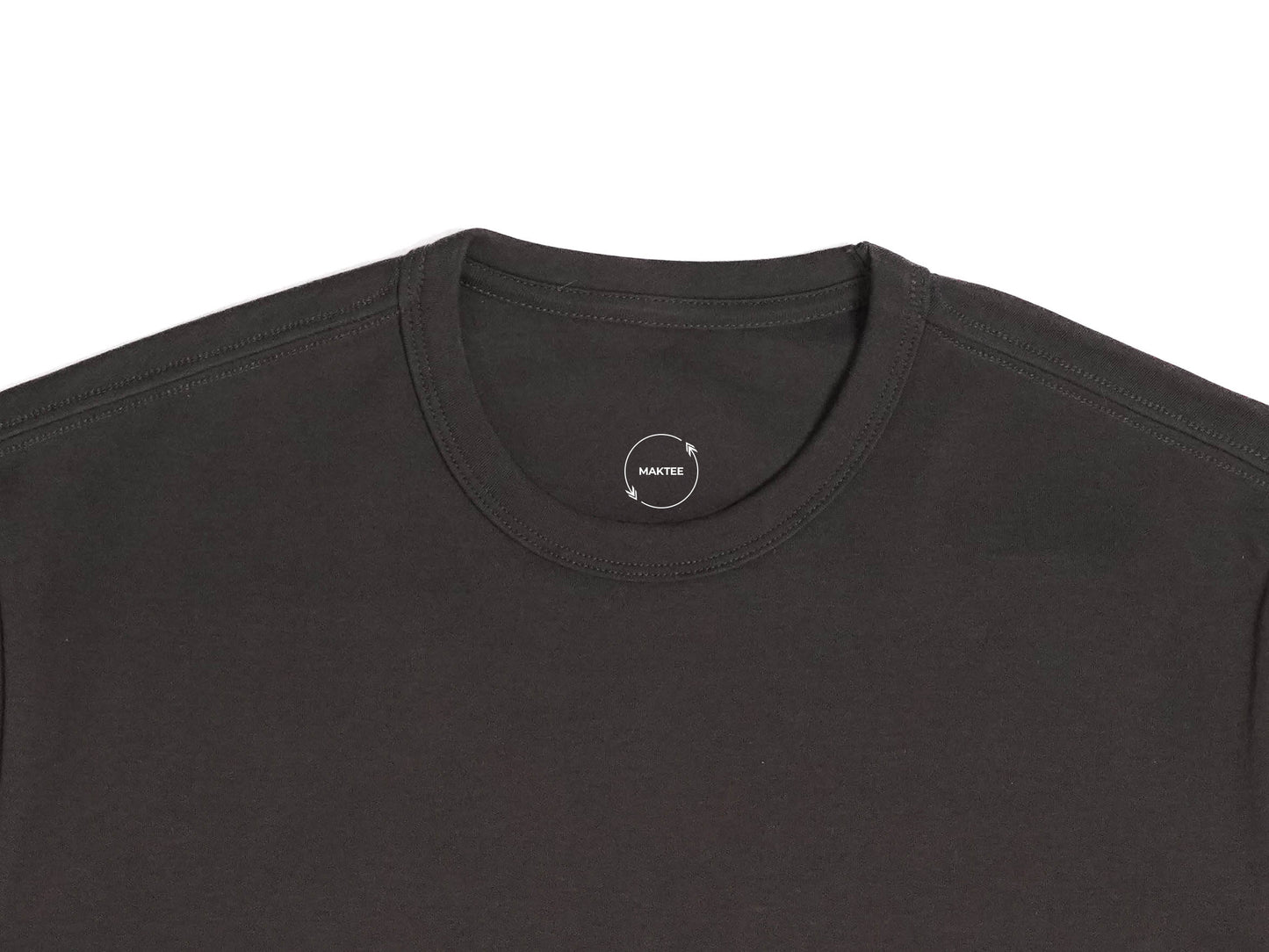 charcoal crew neck short sleeve close up