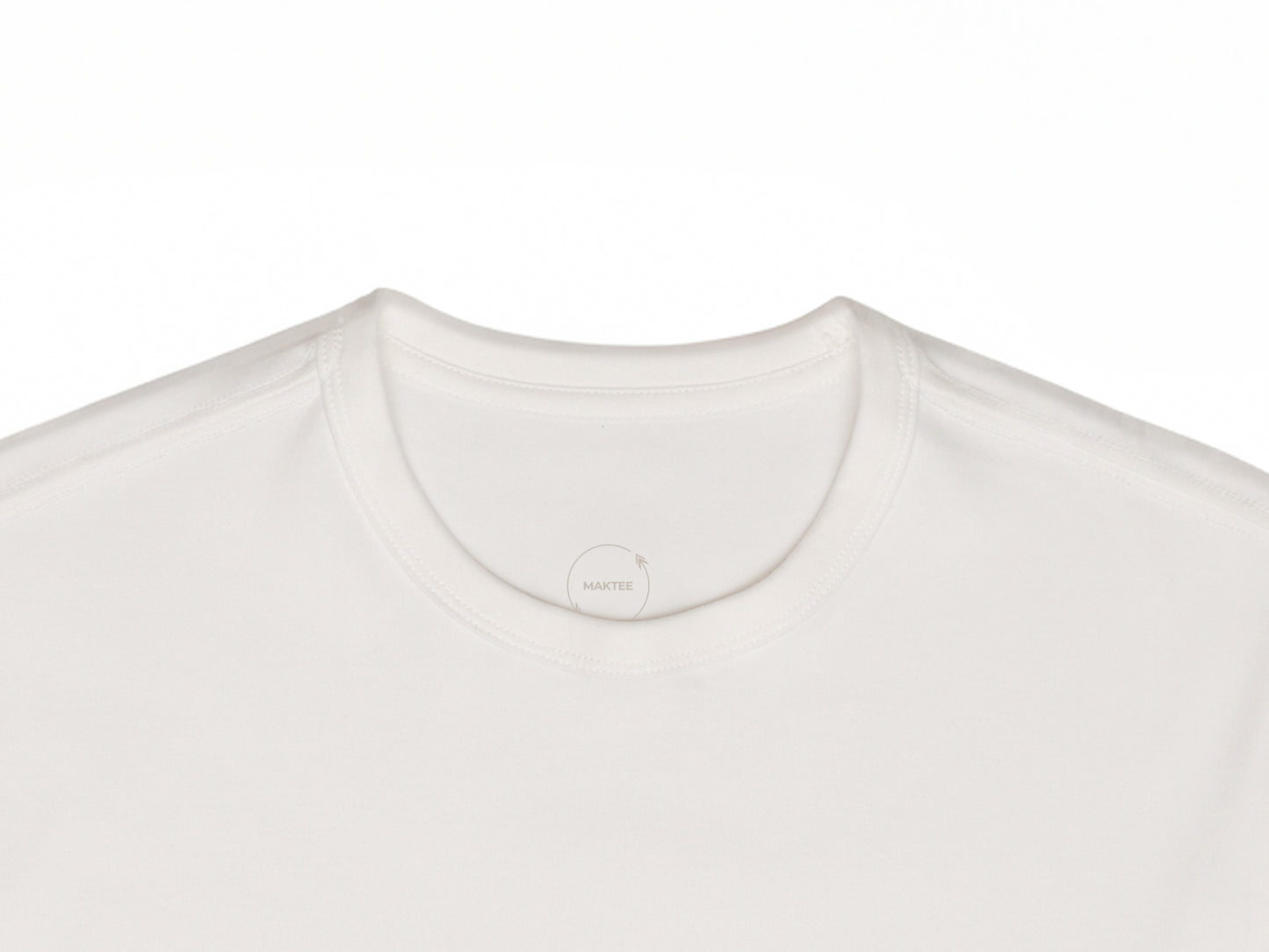 white crew neck short sleeve close up