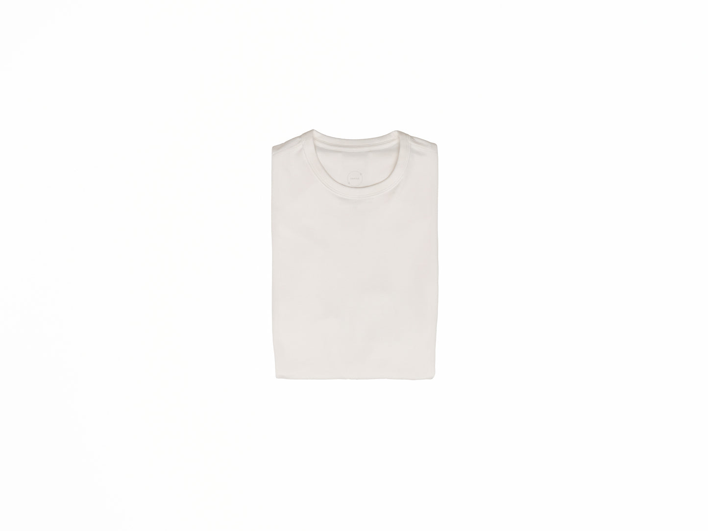 white folded short sleeve neck shirt