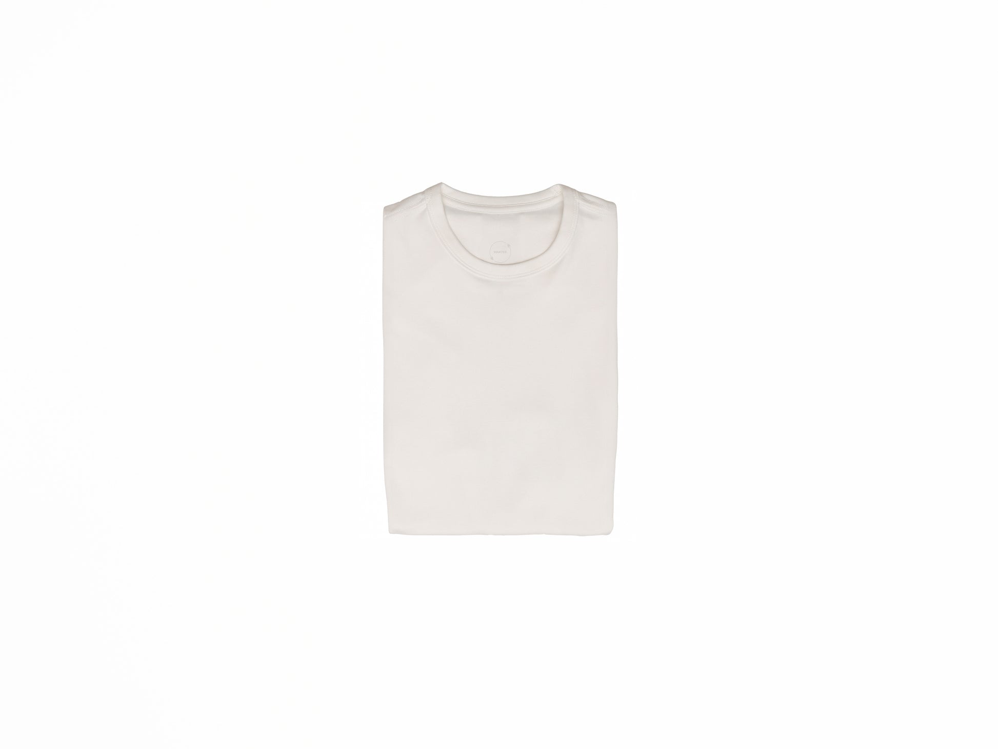 white folded short sleeve neck shirt