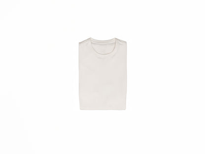 white folded short sleeve neck shirt