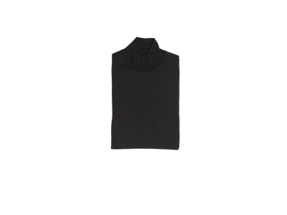 black folded turtle neck long sleeve shirt