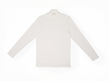 white turtle neck long sleeve shirt