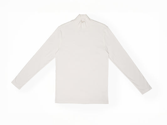 white turtle neck long sleeve shirt